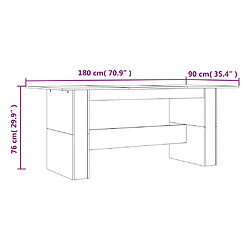 vidaXL Table à dîner sonoma gris 180x90x76 cm bois d'ingénierie pas cher