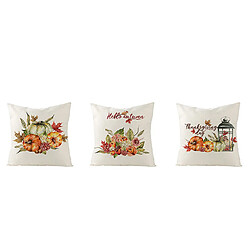 P100 3PCS 45 * 45cm Thanksgiving Modèle de fruit Linge Taie d'oreiller Holiday Home Décoration Taie d'oreiller Sofa Coussin Coussin