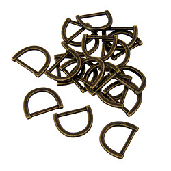 20pcs métal d-anneau boucle boucle anneau pour sangle gardien bronze