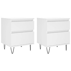 vidaXL Tables de chevet 2 pcs blanc 40x35x50 cm bois d’ingénierie