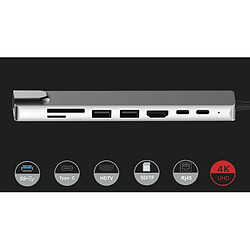 Acheter GUPBOO Adaptateur Hub 8IN1 USB-C 3.0 HDMI 4K RJ45 SD/TF PD,JL2014