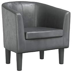 vidaXL Fauteuil gris similicuir