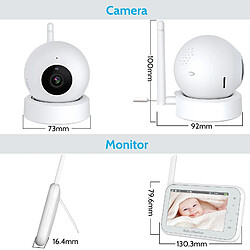 Avis Babyphone Camera Vidéo Sans Fil 4.5 Pouces Vision Nocturne Sécurité Bébé EU Plug YONIS