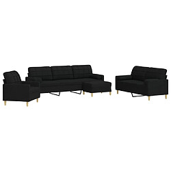 vidaXL Ensemble de canapés 4 pcs repose-pied et coussins décoratifs