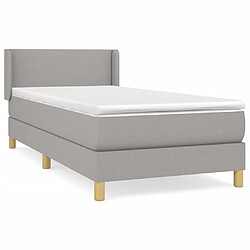 Maison Chic Lit Adulte - Lit simple Lit à sommier tapissier avec matelas moelleux - Meuble de Chambre - Gris clair 100x200cm Tissu -MN59714