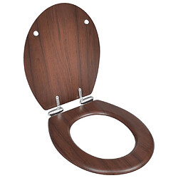 Helloshop26 Siège de toilette abattant WC avec couvercle MDF couvercle à fermeture en douceur marron 02_0002877