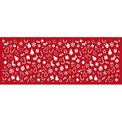 Alter Chemin de cuisine, 100% Made in Italy, Tapis antitache avec impression numérique, Chemin de table antidérapant et lavable, Modèle de Noël - Charity, cm 140x52