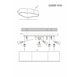 Acheter Hemerane Plafonnier nuage - h13cm - 4 x E27- modèle CLOUD de TK LIGHTING