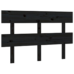 Maison Chic Tête de lit scandinave,Meuble de chambre Noir 124x3x81 cm Bois massif de pin -MN44161