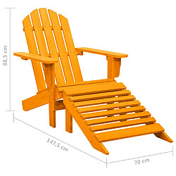 vidaXL Chaise de jardin Adirondack avec pouf bois de sapin orange pas cher