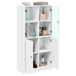 Avis vidaXL Buffet haut avec portes blanc 68x37x142 cm bois d'ingénierie