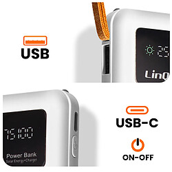 Acheter Batterie Externe Solaire 15000mAh avec Câble MicroUSB Lightning USB C LinQ blanc