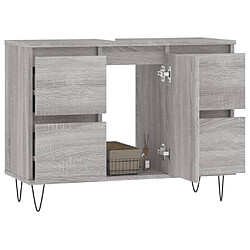 Avis Maison Chic Armoire salle de bain,Meuble de rangement de salle de bain,Meuble haut sonoma gris 80x33x60 cm bois d'ingénierie -GKD134749