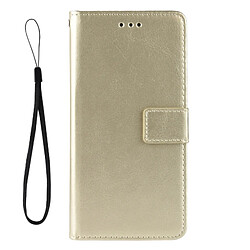 Wewoo Housse Coque en cuir à rabat horizontal Texture rétro Crazy Horse pour OnePlus 7avec porte-carte et fentes cartes et cadre photo Or