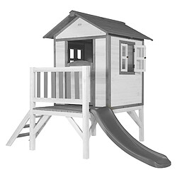 AXI Maison Enfant Beach Lodge XL en BLANC avec Toboggan en Gris | Maison de Jeux en Bois FFC pour Les Enfants | Maisonnette / Cabane de Jeu pour Le Jardin