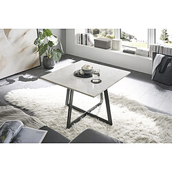 Pegane Table basse coloris blanc/ pieds en métal laqué - Longueur 65 x Hauteur 44 x Profondeur 55 cm pas cher