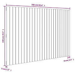 vidaXL Tête de lit murale Blanc 166x3x110 cm Bois massif de pin pas cher