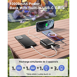 SANAG Batterie Externe, Mini 10000Mah 22.5 W Power Bank Charge Rapide Chargeur Portable, Câble Usb-C Intégré, Usb C Out & Input, Avec L'Affichage Led Powerbank, Pour Iphone/Samsung/Huawei Etc pas cher