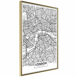 Paris Prix Affiche Murale Encadrée City Map London 20 x 30 cm Or