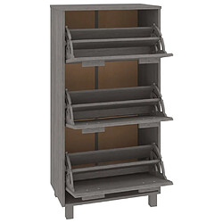 Avis vidaXL Armoire à chaussures HAMAR Gris clair 59,5x35x117 cm Pin massif