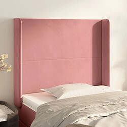 Maison Chic Tête de lit scandinave avec oreilles,meuble de chambre Rose 83x16x118/128 cm Velours -MN52375