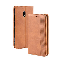 Wewoo Housse Coque Étui en cuir à boucle magnétique avec texture rétro pour Crazy Horse et rabat horizontal Nokia 2.2avec support et logements cartes et cadre photo Marron