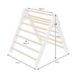 Triangle d'escalade pour enfants à partir de 1 an 73x72x70 cm naturel/blanc en bois Joyz