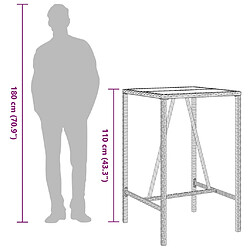 vidaXL Table de bar d’extérieur marron 70x70x110 cm résine tressée pas cher