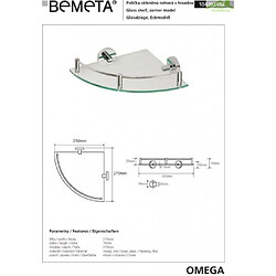 Bemeta - Maison De La Tendance Etagère, tablette de coin en verre OMEGA 27x7x27cm