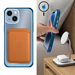 Coque iPhone 14 Antichoc Fine Compatible MagSafe Skin Supcase Bleue pas cher