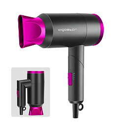 Aigostar Diane - Sèche-cheveux compact de 1800W. 2 vitesses, 3 températures + air froid. Manche pliable, double voltage, idéal voyages et gym. Gris et rose.