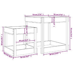 vidaXL Tables à sable 2 pcs gris bois de pin massif pas cher