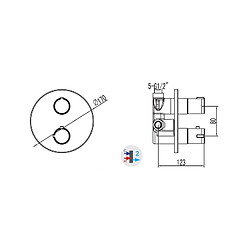 Karag Mitigeur de douche thermostatique à encastrer MAFANA avec inverseur