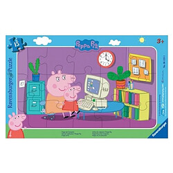 Ravensburger Puzzle Cadre 15p Peppa Pig Devant l Ordinateur