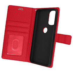 Avizar Housse Motorola Moto G31 et G41 Clapet Portefeuille Stand Vidéo rouge