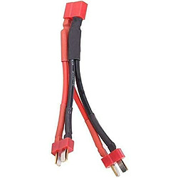 Câble parallèle T-Plug T-Deans | Connecteur universel pour batteries LiPo RC | Installation facile | Convient pour les voitures, les bateaux, les avions RC, le rouge noir, le plastique