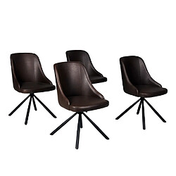 Le Quai Des Affaires Lot de 4 chaises pivotantes HORIZON / Marron