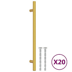 vidaXL Poignées d'armoire 20 pcs doré 192 mm acier inoxydable