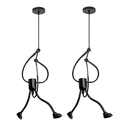 Stoex Lot de 2 Suspension Luminaire en Fer Iron Man Lampe Créative Design de Petit Gen