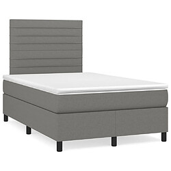 Maison Chic Lit Adulte - Lit simple Lit à sommier tapissier avec matelas moelleux - Meuble de Chambre - Gris foncé 120x200cm Tissu -MN15476