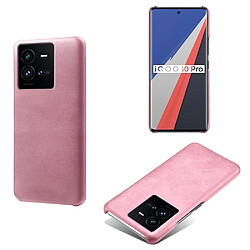 Coque en TPU + PU texture des veaux, anti-chutte pour votre Vivo iQOO 10 Pro 5G - or rose