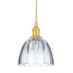 Luminaire Center Suspension Wilshire Or satiné avec verre décoratif 1 ampoule 16cm