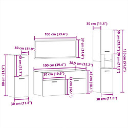 vidaXL Ensemble de meubles salle de bain 4 pcs blanc bois d'ingénierie pas cher