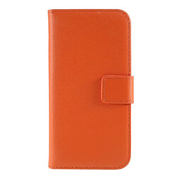 Etui en cuir véritable avec support orange pour votre Apple iPhone 8/7