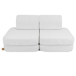 MeowBaby Pocket Sofa Basic, 120x25x60cm, Boucle, Blanc