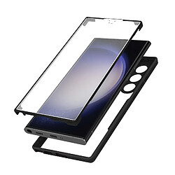 Avizar Coque 360° pour Samsung S23 Ultra Dos Rigide Protection Écran Souple Bord noir