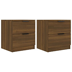 Maison Chic Lot de 2 Tables de chevet - Tables de Nuit Chêne marron Bois d'ingénierie