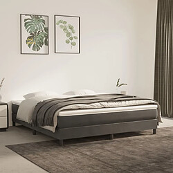 vidaXL Sommier à lattes de lit et matelas Gris foncé 160x200cm Velours