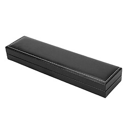 Vitrine de rangement rectangulaire en cuir PU noir pour boîte de montre de chaîne de collier