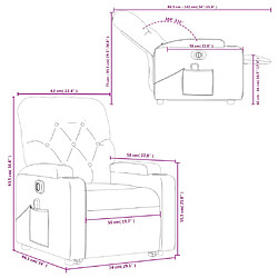 vidaXL Fauteuil inclinable de massage électrique Gris clair Tissu pas cher